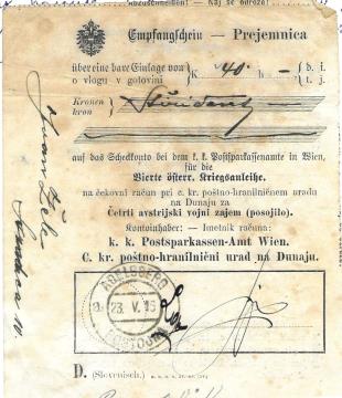 Prejemnica za vojno posojilo 1916